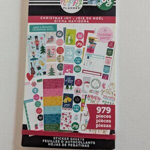 NWT 'Christmas Joy' 979 pcs Happy Planner Classic Sticker Book Holiday Celebrate